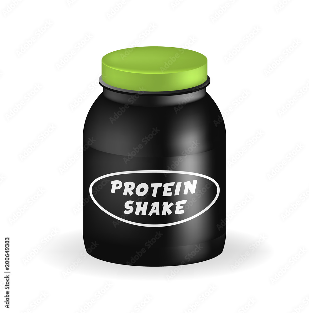 Real 3d Protein Shake on White Background . Isolated Element Real 3d Protein Shake on White Background . Isolated Element