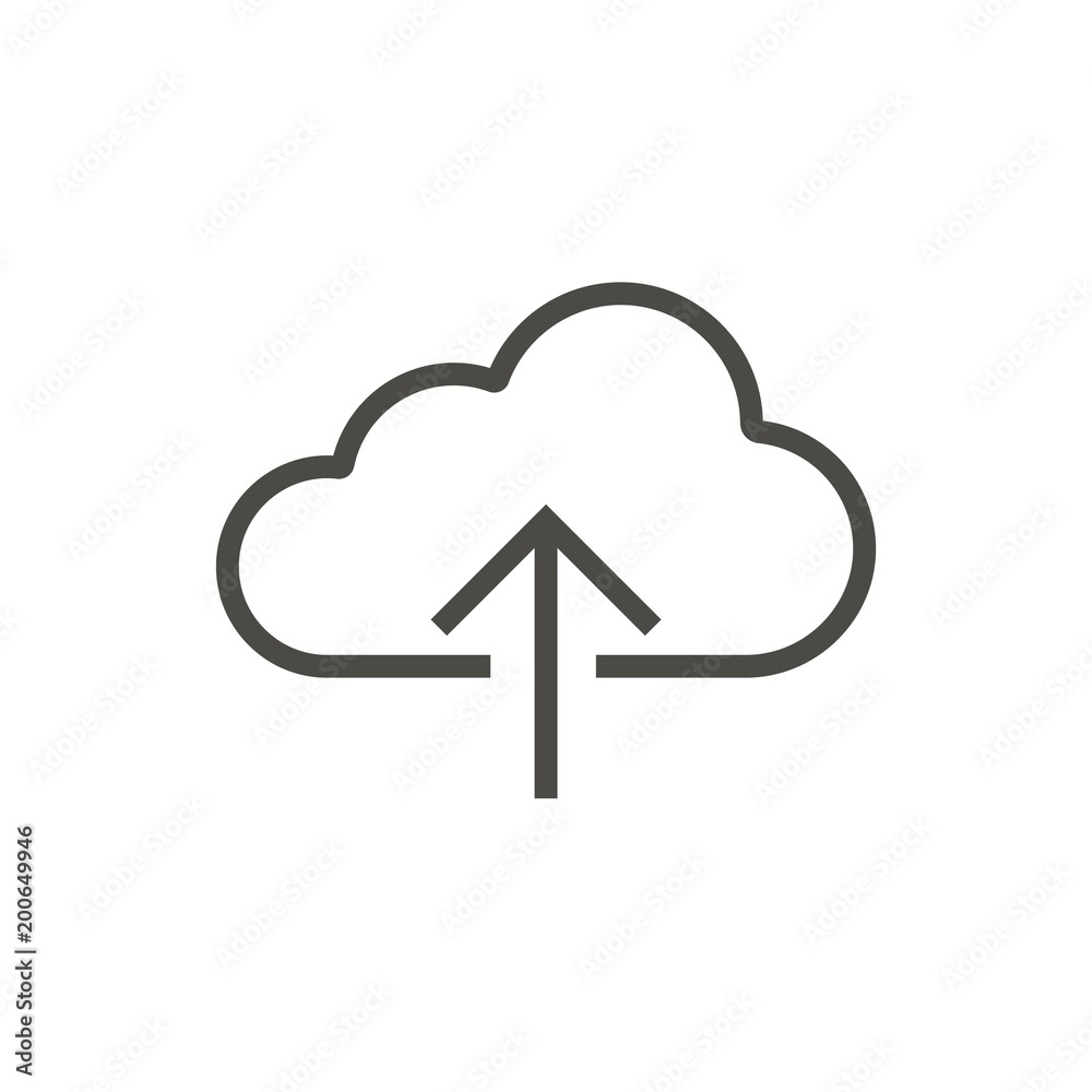 Upload icon vector. Outline server. Line online cloud symbol. Upload icon vector. Outline server. Line online cloud symbol.