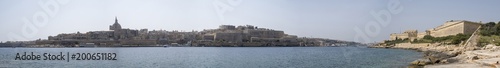 Valletta panoramic view Malta skyline - view from Manoel Island