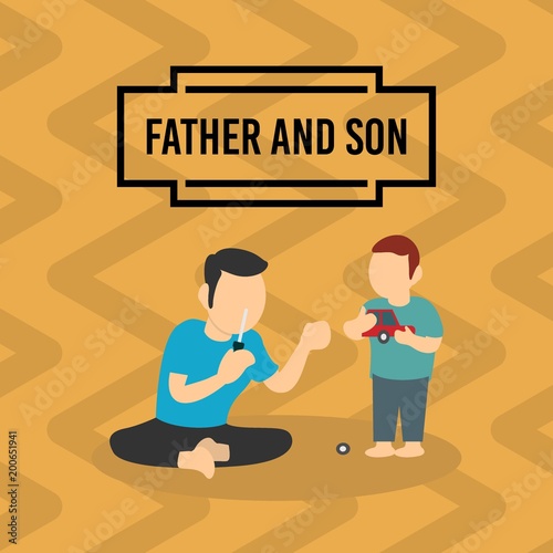 Father and son illustration