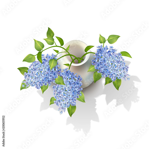 Vector Lilacs in Vase