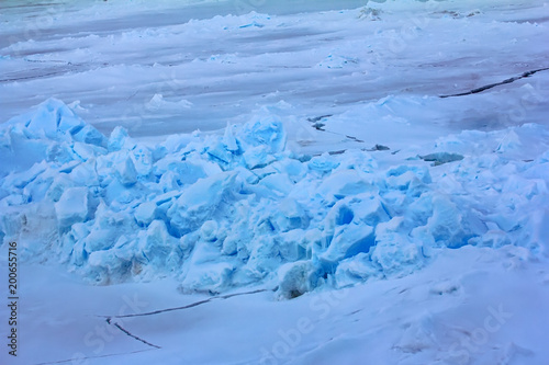 Pack ice near the North pole in 2016, hummocky polar ice photo