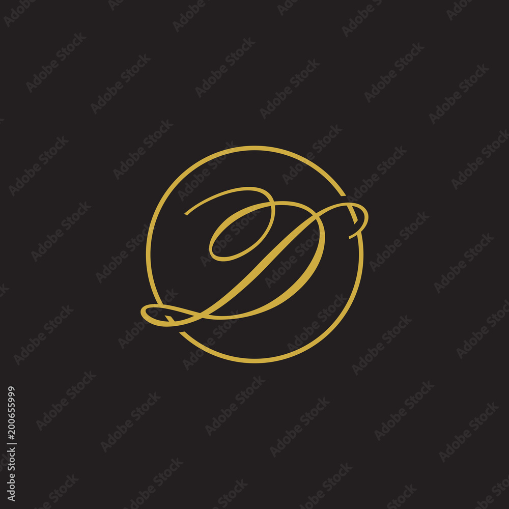 initial letter logo script circle gold initial letter logo script circle gold