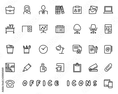 office hand drawn icon design illustration, line style icon, designed for app and web