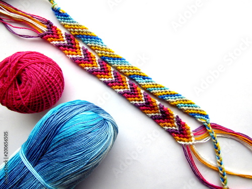 Bracelet woven thread colorful friendship bracelet photo