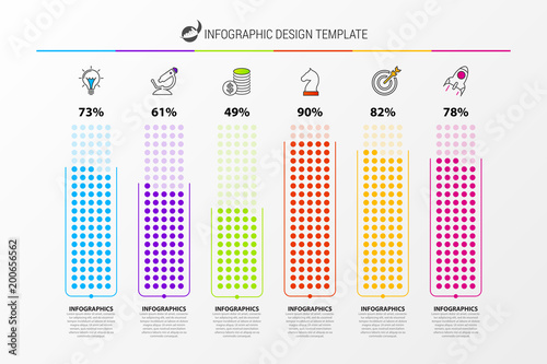 Infographic design template. Business concept with 6 columns