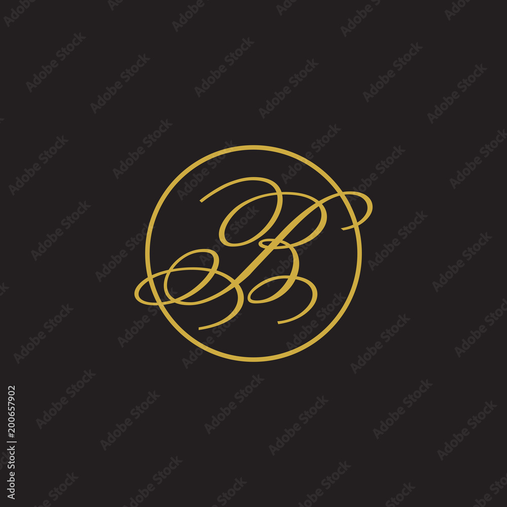 initial letter logo script circle gold initial letter logo script circle gold