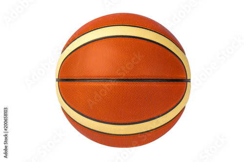 Basketball isolated on white background, both sporty and fitness symbol. photo