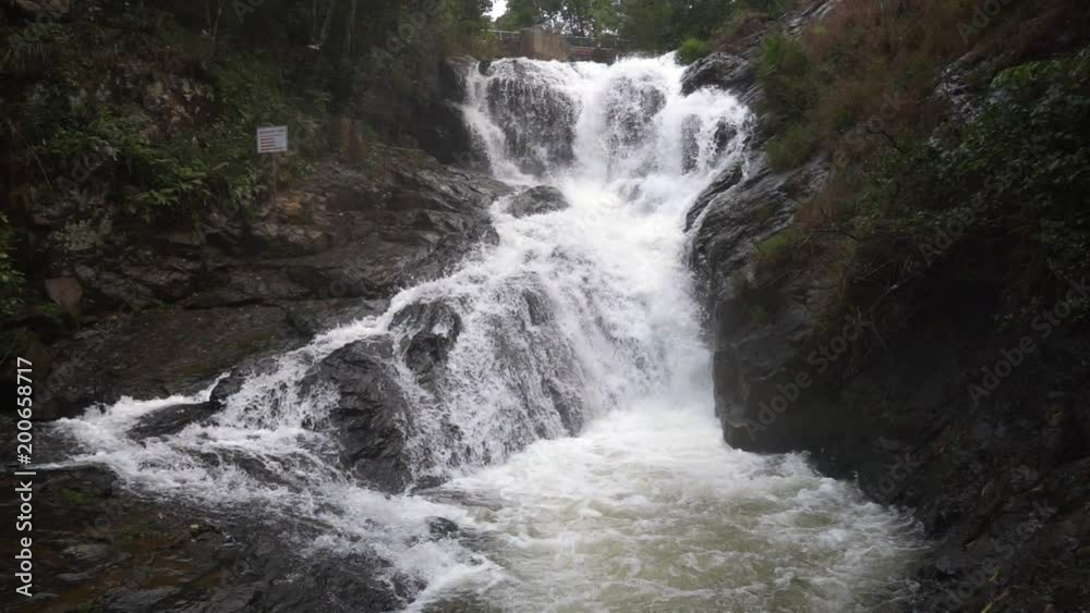 big waterfall in the forest slow-motion in Da lat, Vietnam big waterfall in the forest slow-motion in Da lat, Vietnam