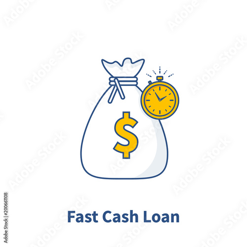 Fast Cash loan icon  fast money providence  business and finance services  timely payment  financial solution  Vector illustration.