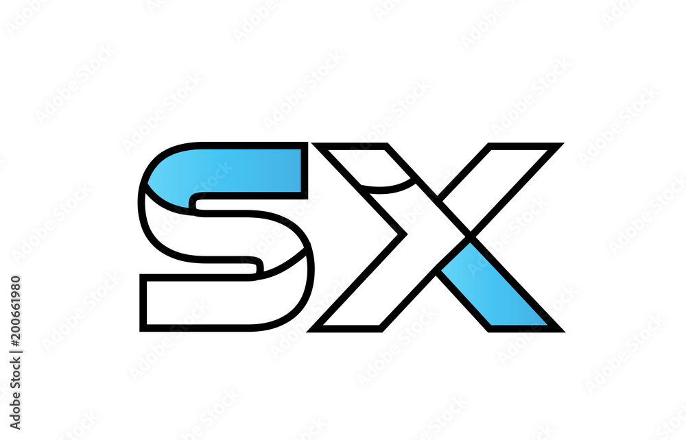 black blue alphabet letter sx s x logo company icon design black blue alphabet letter sx s x logo company icon design