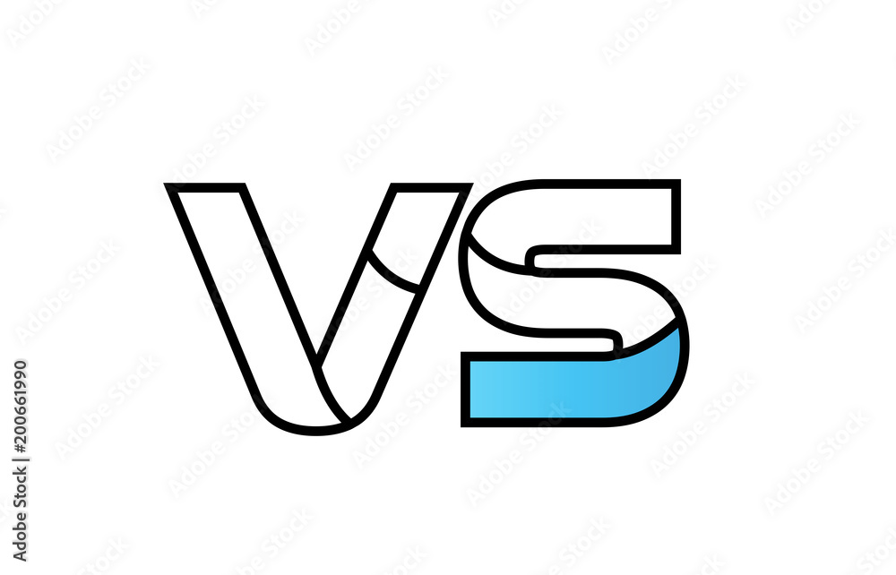 black blue alphabet letter vs vs logo company icon design black blue alphabet letter vs vs logo company icon design