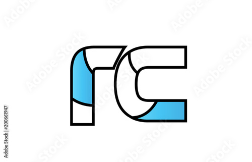 black blue alphabet letter rc  r c logo company icon design