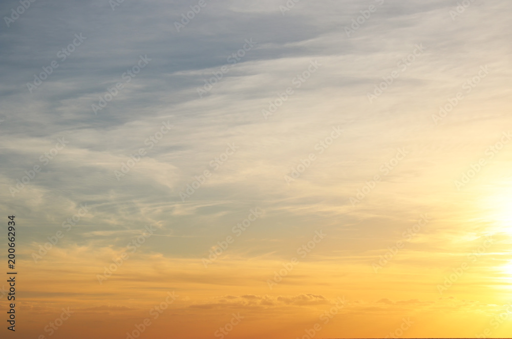 image of sunset sky with clouds.