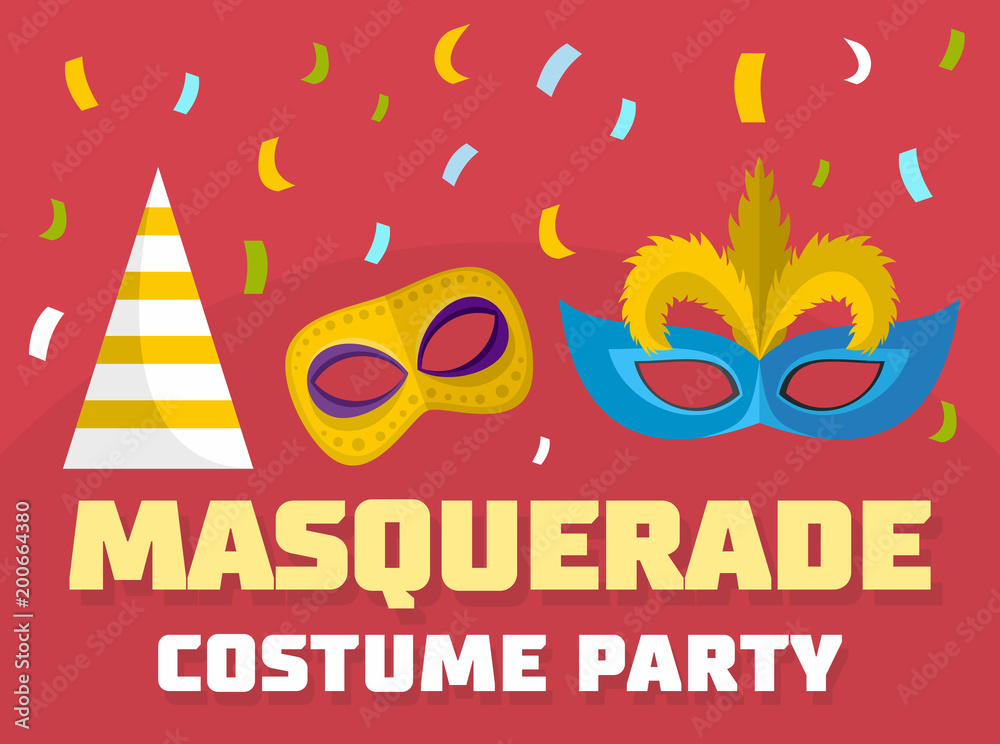 Masquerade logo. Flat illustration of masquerade vector logo for web