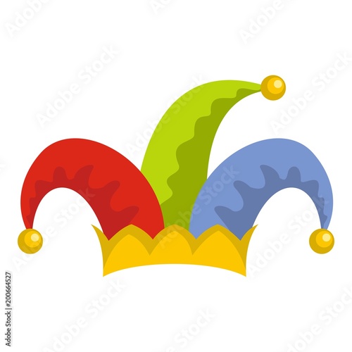 Humor jester icon. Flat illustration of humor jester vector icon for web