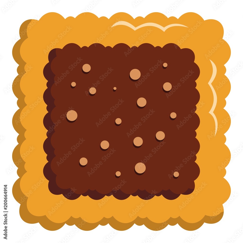 Square biscuit icon. Flat illustration of square biscuit vector icon for web Square biscuit icon. Flat illustration of square biscuit vector icon for web