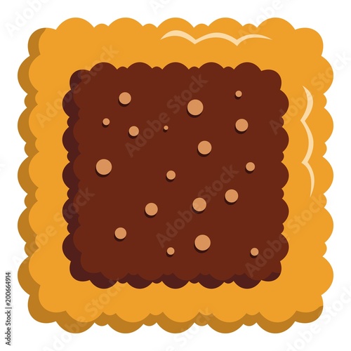 Square biscuit icon. Flat illustration of square biscuit vector icon for web