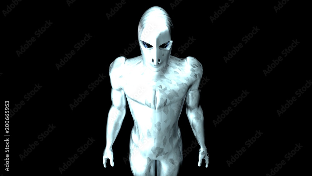 Cyborg in silver with carbon light 34 Cyborg in silver with carbon light 34
