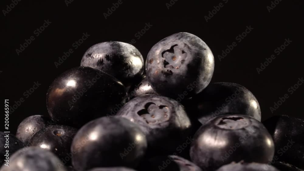 Blueberries on black background close up isolated Blueberries on black background close up isolated