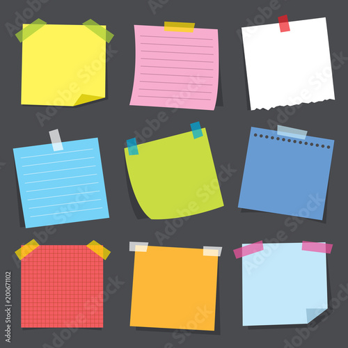 Vector Illustration Of Note Papers