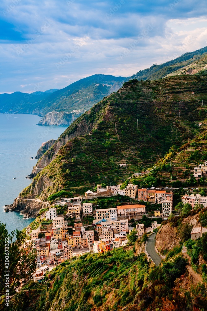 View of the city Manarola. Cinque Terre National Park, Liguria Italy.