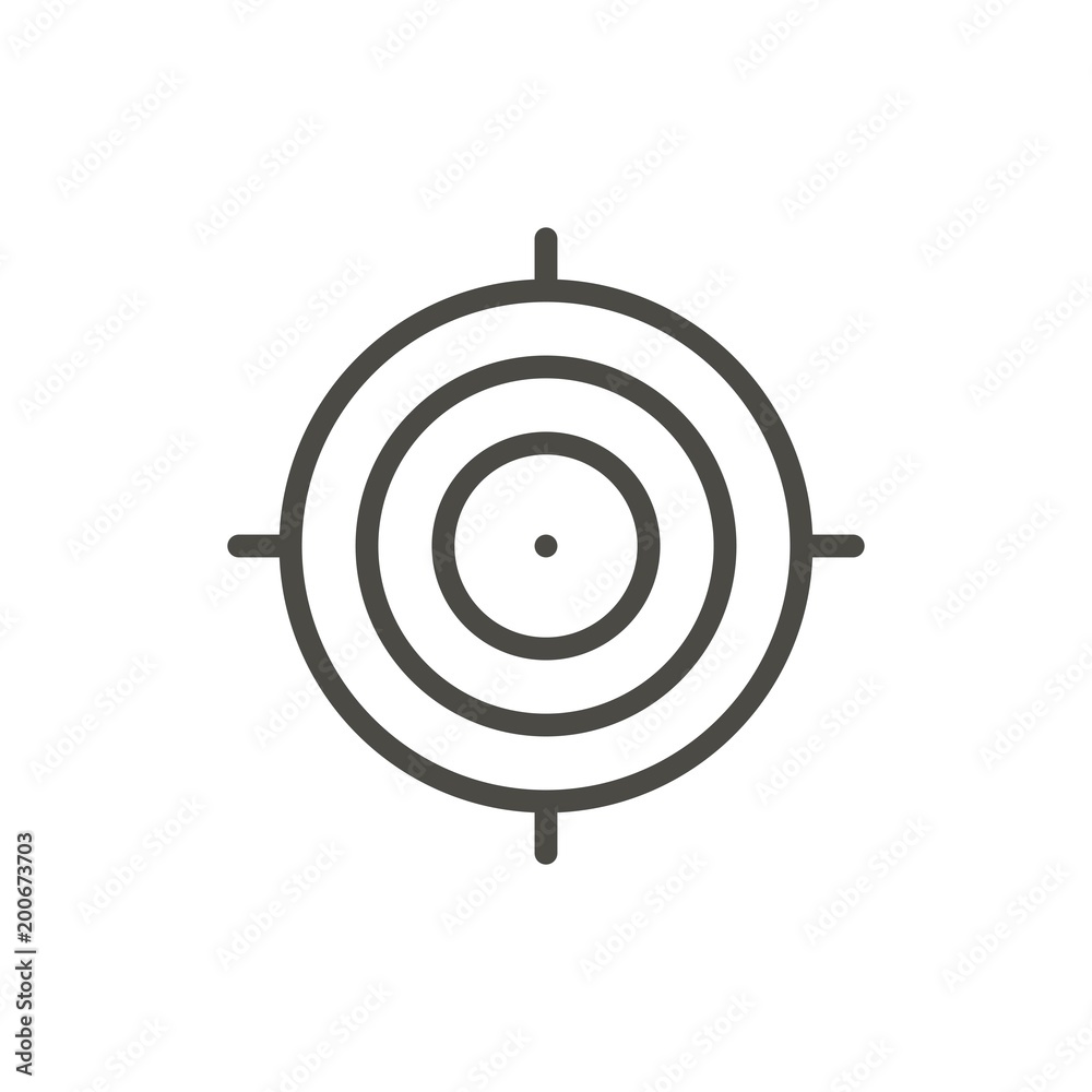 Target icon vector. Outline focus. Line shot symbol. Target icon vector. Outline focus. Line shot symbol.