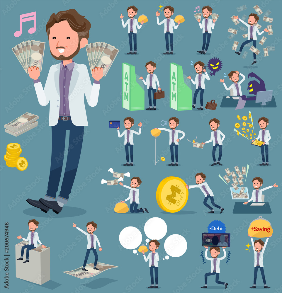 Fototapeta premium flat type wild Middle aged men_money