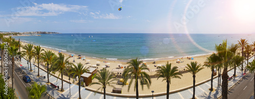View of Salou Platja Llarga Beach in Spain during sunny day photo