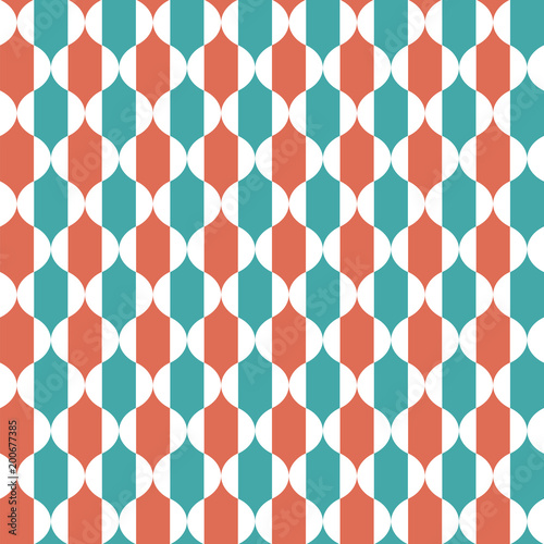 Seamless geometric vintage curved lattice trellis pattern