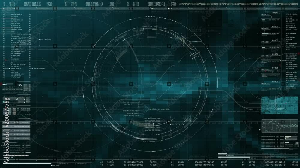 Advance motion graphic futuristic user interface head up display screen with digital data telemetry information display for digital background computer desktop display screen