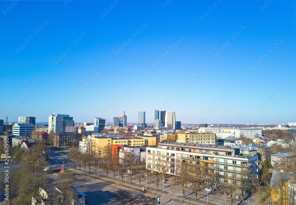 Fototapeta premium Aerial view of City Tallinn Estonia