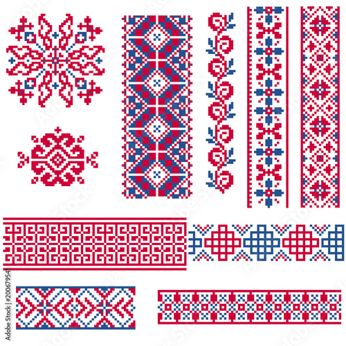 Ethnic vector seamless patterns.