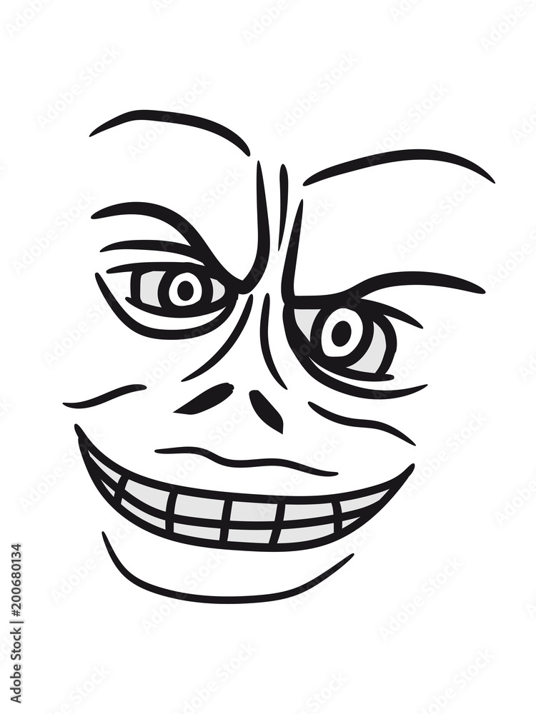 Fototapeta premium kopf gesicht böse mann gemein alien gangster verbrecher cool comic cartoon clipart