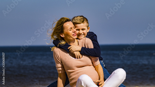 Obraz na płótnie syn+mama