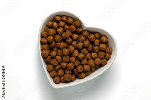 pet food stack. close up macro veiw