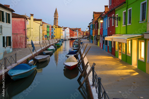 Twilight on the Burano island. Venice, Italy © sikaraha