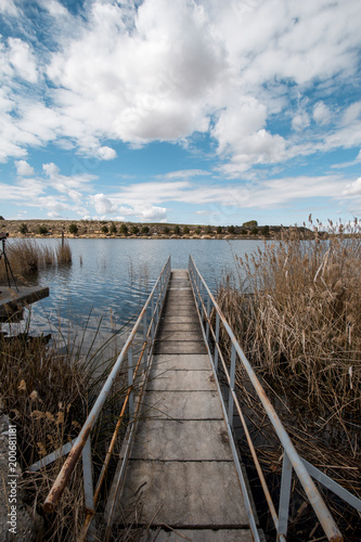 catalonia lake pier spain