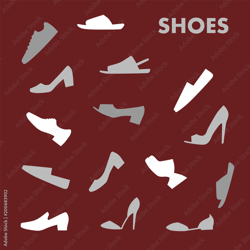 Obraz premium set of shoes icons