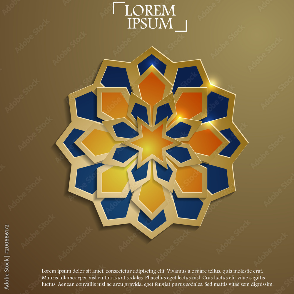 Paper graphic of islamic geometric art. Paper graphic of islamic geometric art.