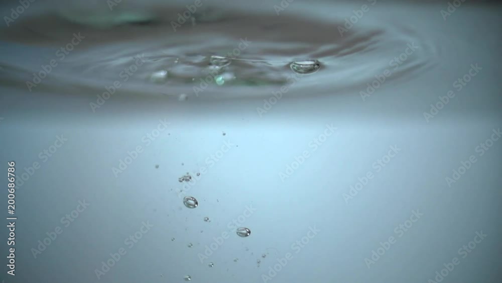 Dumpling in water in slow motion Dumpling in water in slow motion