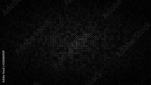 Abstract dark background of small rings in shades of black and gray colors. photo