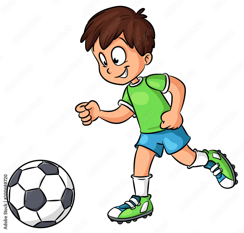 Junge mit Fußball - Vektor-Illustration