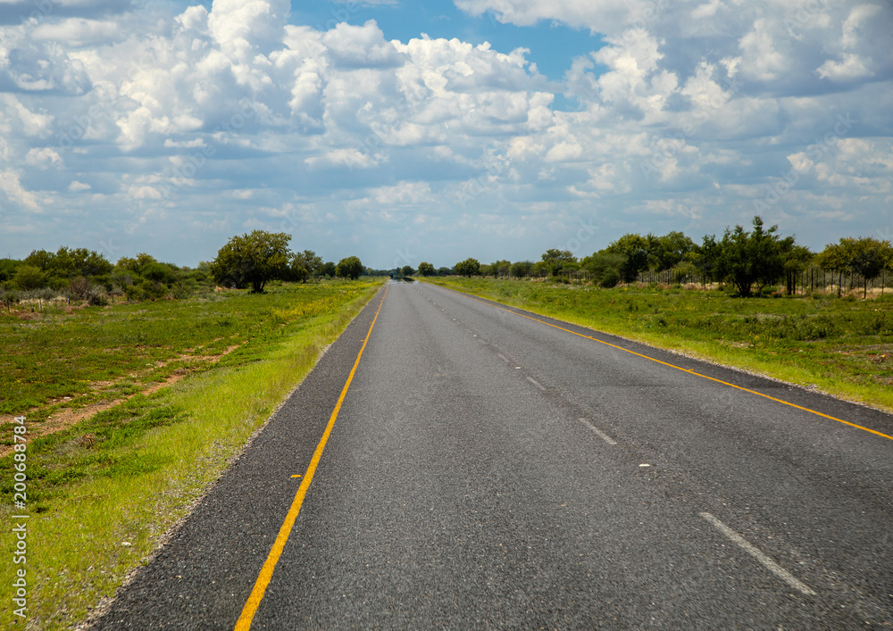 Landscape of the region Ghanzi at Botswanan during summertime
