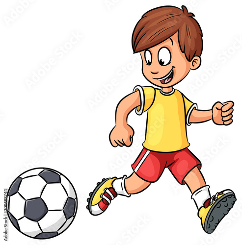 Junge mit Fußball - Vektor-Illustration