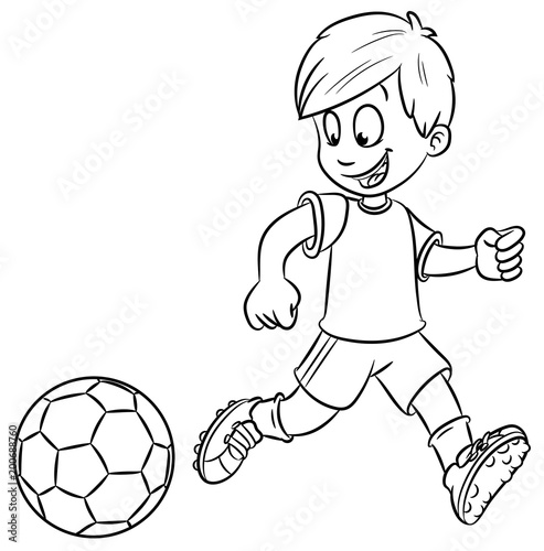 Junge mit Fußball - Vektor-Illustration © Christine Wulf