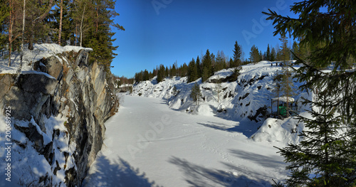 Ruskeala mountain Park in Karelia