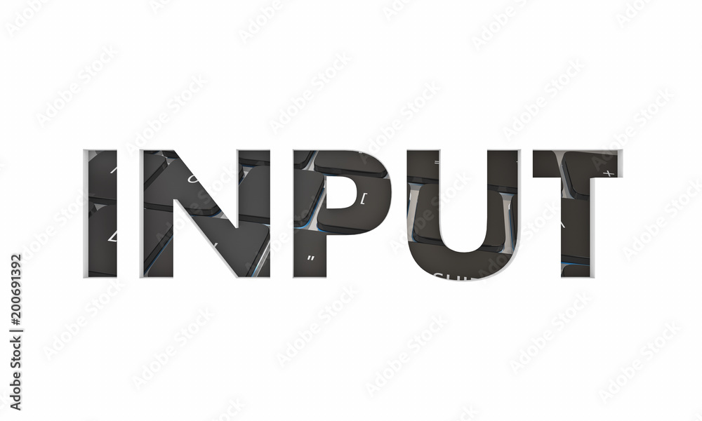 Input Computer Keyboard Data Entry Word 3d Illustration
