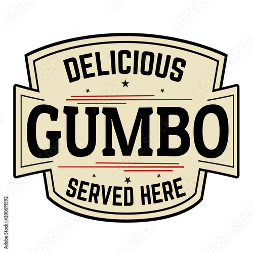 Delicious Gumbo label or icon