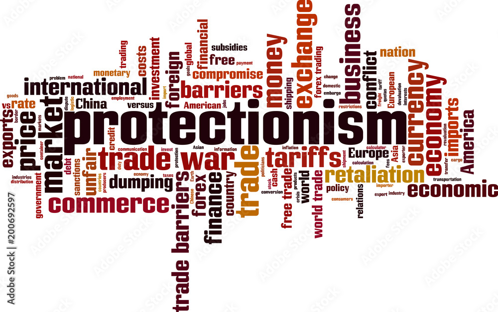 Fototapeta Protectionism word cloud